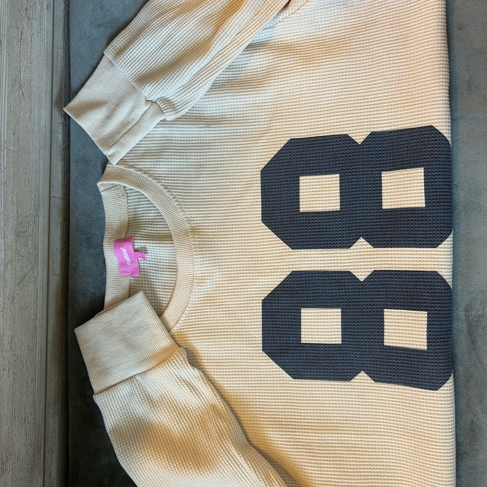 Edikted Cream and Black Long Sleeve Tee